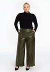 Trousers FAUX LEATHER - light green - #1