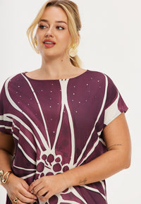 Shirt sleeveless FLORAL MERLOT - dark red - #1