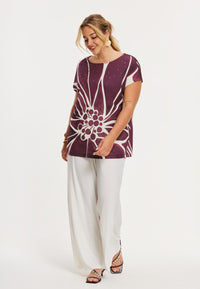 Shirt sleeveless FLORAL MERLOT - dark red - #2