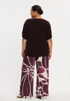 Trousers loose FLORAL MERLOT - dark red - #3