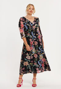 Dress volant ORIENTAL FLOWER - black - #1