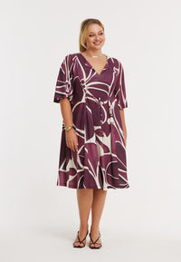 Dress strings FLORAL MERLOT - dark red - #2