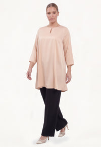 Tunic wide bottom SATIN - pink - #1