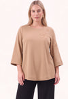 Top eco vero FLOWER - light brown