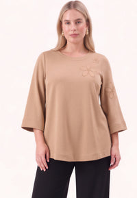 Top eco vero FLOWER - light brown - #1