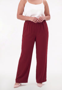 Trousers relaxed CHERRY - dark red - #2
