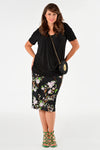Shirt a-symmetric drape neck DOLCE - black - #1