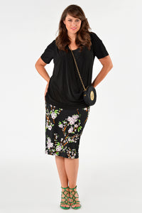 Shirt a-symmetric drape neck DOLCE - black - #1
