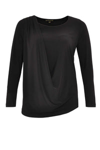 Shirt 1 side drape DOLCE - black - #2
