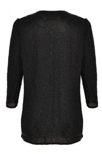 Jacket all over beaded silk - black - #3