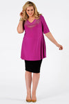 Shirt flare strass neck DOLCE - pink - #1
