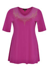 Shirt flare strass neck DOLCE - pink - #4