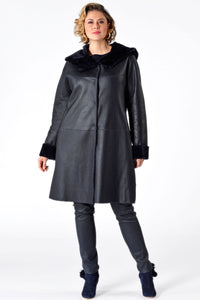 Lammy coat reversible - blue - #1