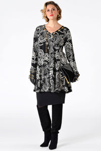 Shirt wide bot necklace SUE - black - #1