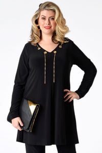 Shirt wide bot necklace DOLCE - black - #2