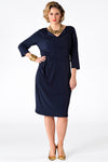 Dress pleated waist - blue - #1