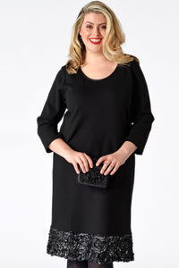 Dress leather roses stroke - black - #2