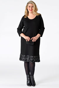 Dress leather roses stroke - black - #1
