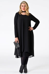 Dress chiffon layer DOLCE - black - #1