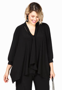 Blouse scarf lace cuff DOLCE - black - #2