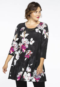 Tunic wide bot beads AURELIA - black - #1