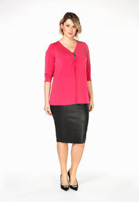 Shirt A-line beaded DOLCE - pink - #2