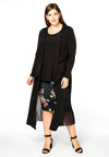 Cardigan long plissé DOLCE - black
