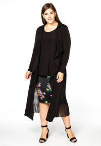 Cardigan long plissé DOLCE - black - #1