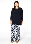 Shirt wide pearl trimmings DOLCE - blue - #1