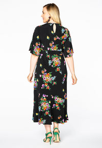 Dress asymmetric bottom ROSA - black - #3