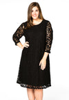Dress puckered sleeves LACE - black - #2