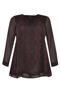 Tunic SNAKE v-neck - red - #4