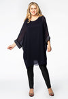 Tunic beaded cuff VOILE - blue