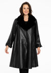 Coat fur collar LEATHER - black - #2
