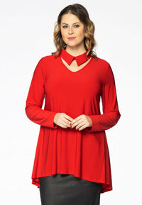 Tunic collar / v-neck DOLCE - red - #2