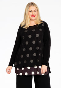 Tunic flare POLKA - black - #2
