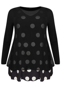 Tunic flare POLKA - black - #4