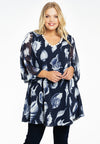 Tunic wide bottom SEA SHELLS - blue - #2