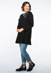 Tunic wide bottom bow dots - black - #1