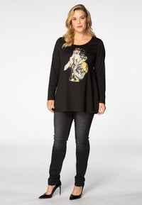 Tunic Snowwhite flare - black - #1
