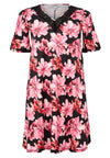 Dress A-line double v-neck LILIUM - pink - #4