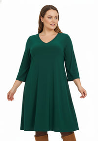 Dress V-neck DOLCE - dark green - #1