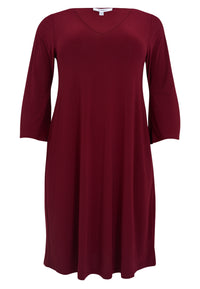 Dress V-neck DOLCE - dark red - #4