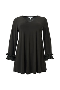 Tunic wide bottom frill UNI DOLCE - black - #4