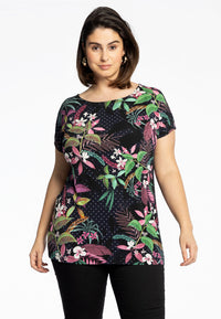 Shirt cap sleeves TROPIC DOTS - blue - #2