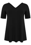 Tunic V flare COTTON - black - #4