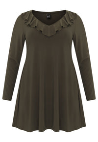 Tunic wide bottom frilled DOLCE - dark green - #2