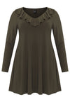 Tunic wide bottom frilled DOLCE - dark green - #1