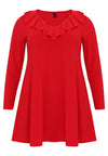 Tunic wide bottom frilled DOLCE - red