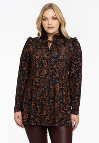 Tunic flare grandad collar IRIS - black - #2